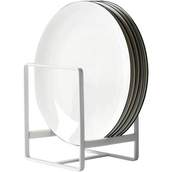 Diskställ Organizer, 1 st 1214cm tallrikshållare Vertikal metall diskförvaringsorganisatör Döende ställ för köksbänk Skåp Camper (Vit)