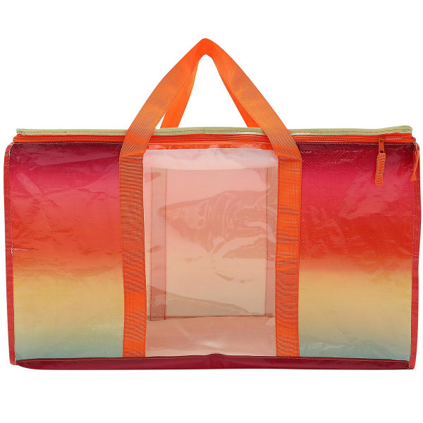 Klesoppbevaringspose husholdningsoppbevaringspose med stor kapasitet med håndtak gjennomsiktig vindu (69X38X36cm, farge)