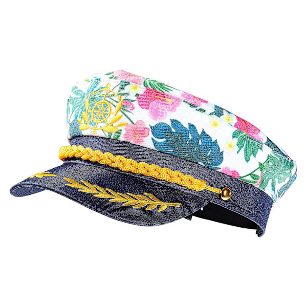 Soimiss nautisk stil hatt justerbar kapten hatt nautisk yacht hatt broderad marin fest hatt nautisk tema hatt (bild)