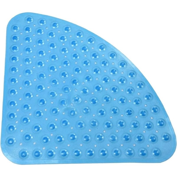 Scalloped halkfri gummimatta för duschhörna eller badkar transparent blå 54 x 54 cm - genomskinlig blå