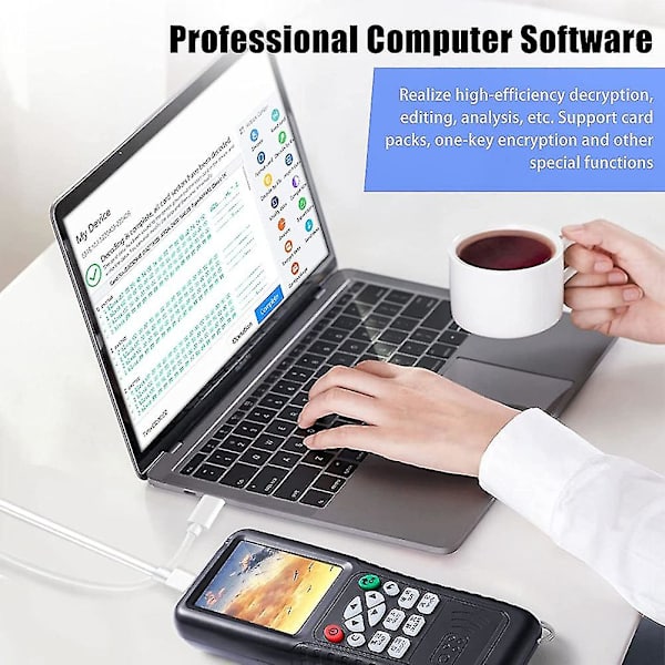 Nfc Rfid-kortkopieringsläsare, nfc Smart Card Reader Writer Rfid Copier, engelsk version Icopy X100 Nfc Id Ic Reader（Svart）