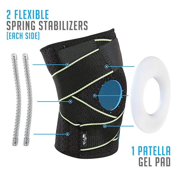 Långa knäskydd för kvinnor och män, stöd för löpning, basket, cykling, sportstyngdlyftning, ledvärk, meniskskada, 2-pack