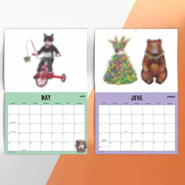 Scaredy Cats 2024 Månedlig Kalender Veggkalender, Helt Ny