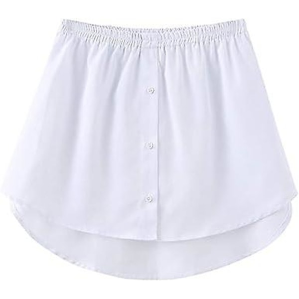 Mini S Nedre Sweep Shirt Halvlånga kjolar Slits Fake Dam Layer Justerbar Overlay Top Shirt Extenders För Kvinnor Tjej (enkel stil)