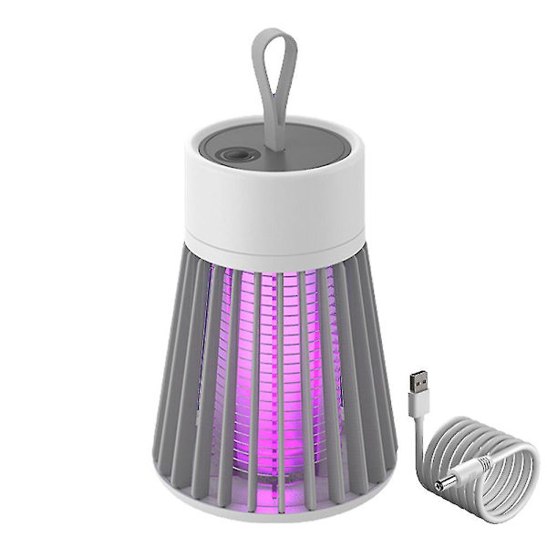 Usb-myggdödande lampa för utomhuscamping och nattlampa för hemmet (vitgrå)