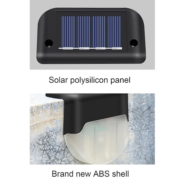 2023 Ny Uppgraderad Vattentät Solcells Däckljus 4PCS Utomhus LED（Svart）