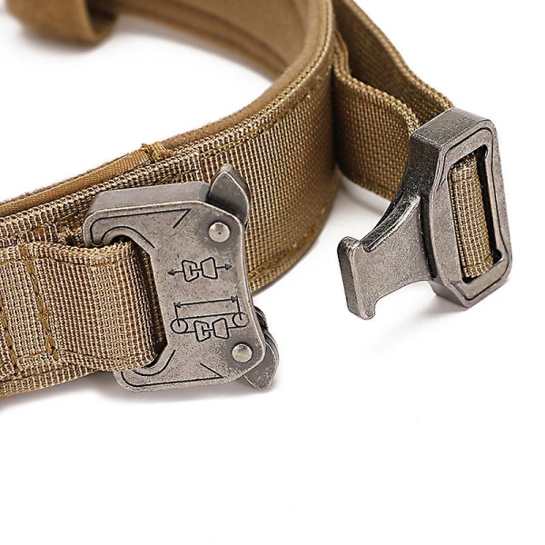 Sotilaallinen taktinen koiranpanta Nylon säädettävä ja kestävä saksanpaimenkoira keskikokoiselle ulkokävelyharjoittelulle lemmikkitarvikkeita Uvd (XL, ruskea)