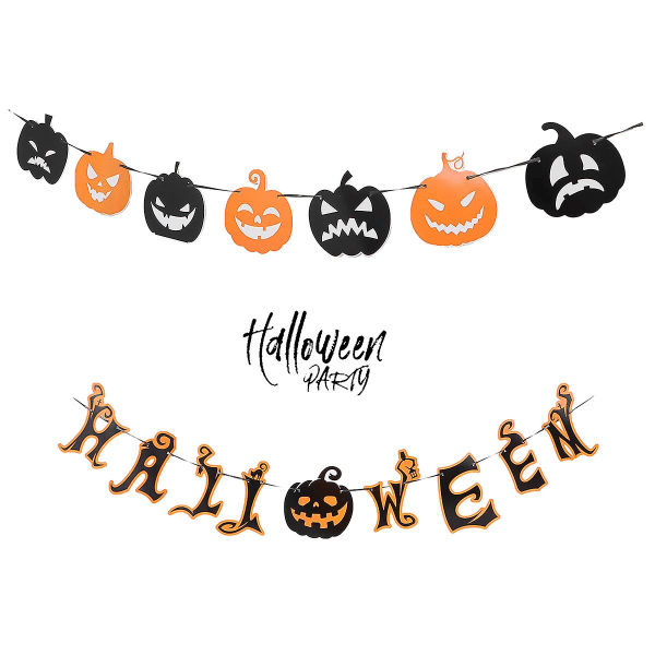 Halloween Pumpa Vimpel Halloween Triangel Vimpel (15X15X0.1CM, Orange)