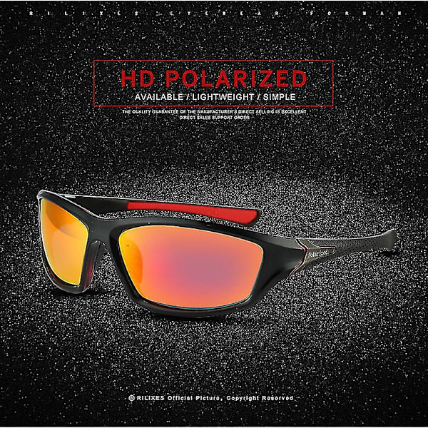 Urheilulliset polarisoidut aurinkolasit miehille pyöräilyyn, ajoon ja kalastukseen, 100 % UV-suoja (Style8)