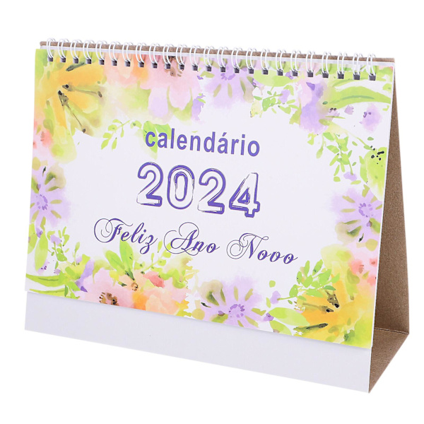 1 Bordkalender 2024 Bordkalender Dekoration Velegnet til Hjemmekontor Skole (21.50X17.50X7.80CM, Figur 3)