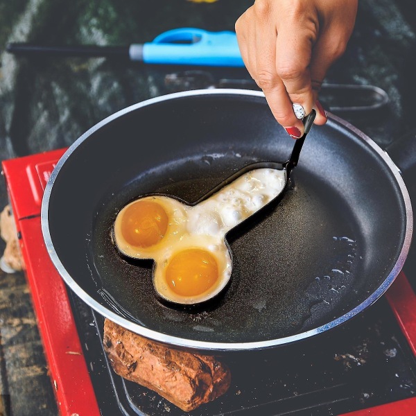 Morsom eggfrityrkoker, stekt eggform, eggering, profesjonell pannekakeform med håndtak for stekt egg（A）