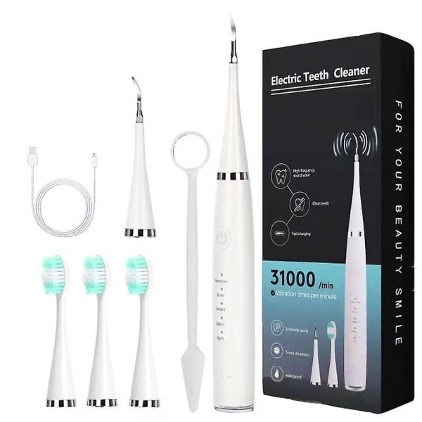 Smarta sonic dental scaler elektriska tandborstar för vuxna（1 set vit）