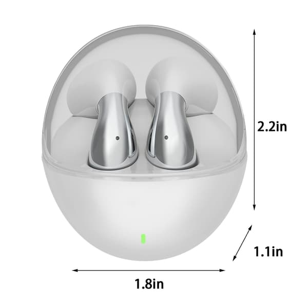 Transparent Cover Charging Compartment Bluetooth Headset Half In-ear Headset Bilateral Stereo Headset 20240546（Vit）
