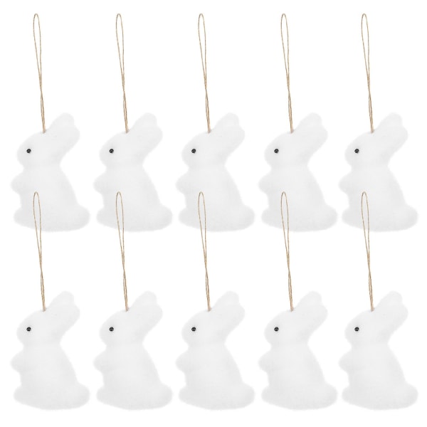 12-pack påskdekorationer kaninhängen hängande prydnader påskträdsdekoration hängande kaninhängen (7.50X6.00X3.50CM, vit)
