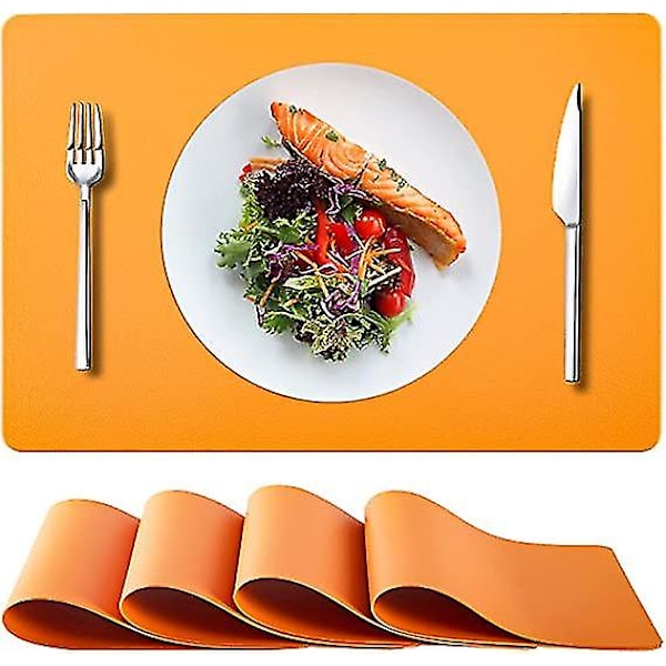 4 st läderunderlägg (18x12 tum, orange)