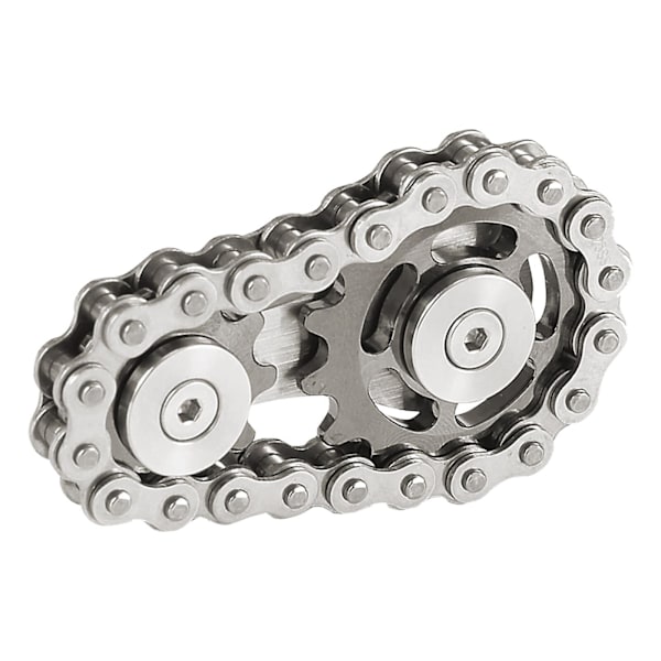 Cykelkæde Gear Fidget Spinner Metal Tandhjul Høj kvalitet Rustfrit Stål Nyhed Legetøj 5 X 5 X 3 Cm Holdbar Gyro（sølvsort）