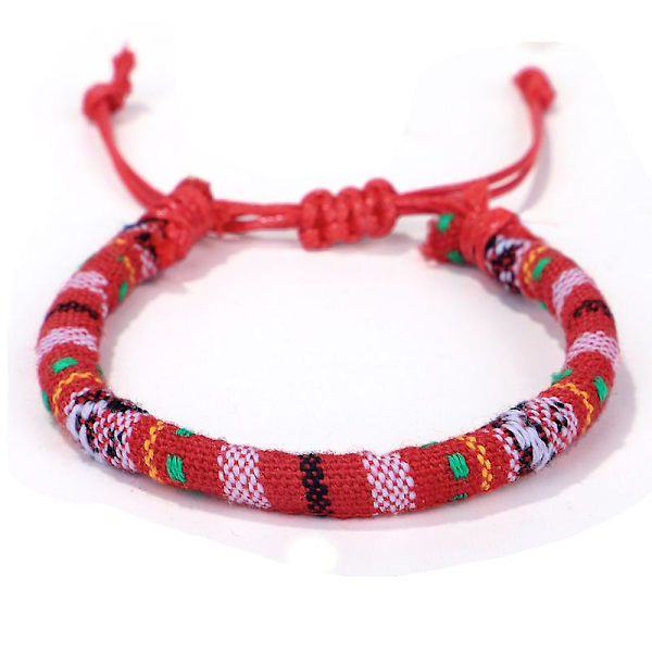 Set med 5 armband (bildfärger) för män och kvinnor - Boho-stil - Strand- och semesteraccessoarer - Handgjord - Ekologisk bomull, vattentät och A