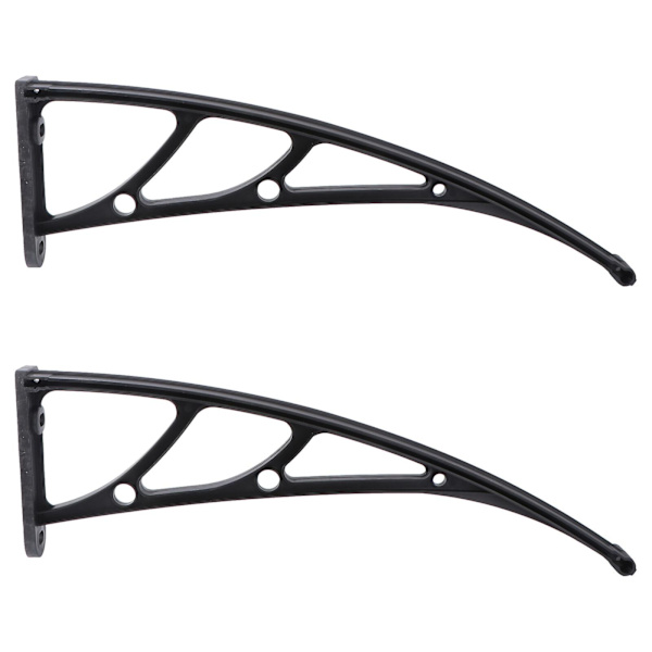 2-pack utomhusbalkong markis stöd fäste dörr fönster takfot markis fäste - 3mm fäste spårbredd (svart) (2-pack, svart)