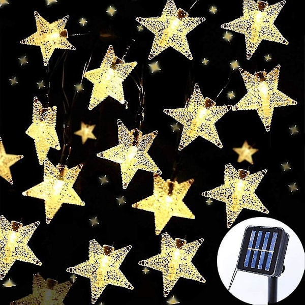 Solcelledrevne julelys udendørs stjernelys streng, 39ft Twinkle Fairy