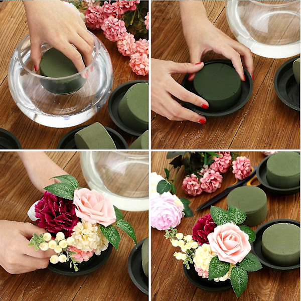 Gör-det-själv blomsterarrangemang kit grönt runt vått blomsterskum, bröllopsbåge blommor