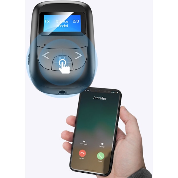 Trådlös Bluetooth 5.0 Ljudadapter Mottagare Inbyggd Brusreducering HIFI Ljudkvalitet Bluetooth Mottagare LCD Skärm Adapter Svart