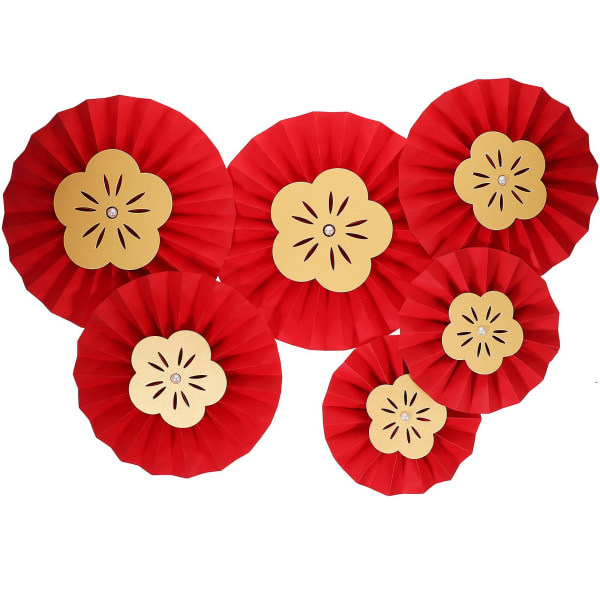 12 stk hengende papir anheng blomst papir vifte dekorasjon nyttårsfest dekorasjon rekvisitter (30X30 cm, forskjellige farger 1)