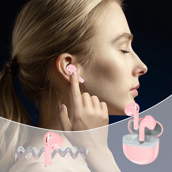 Bluetooth -hörlurar Trådlösa hörlurar Bluetooth 5.1 sporthörlurar (rosa)