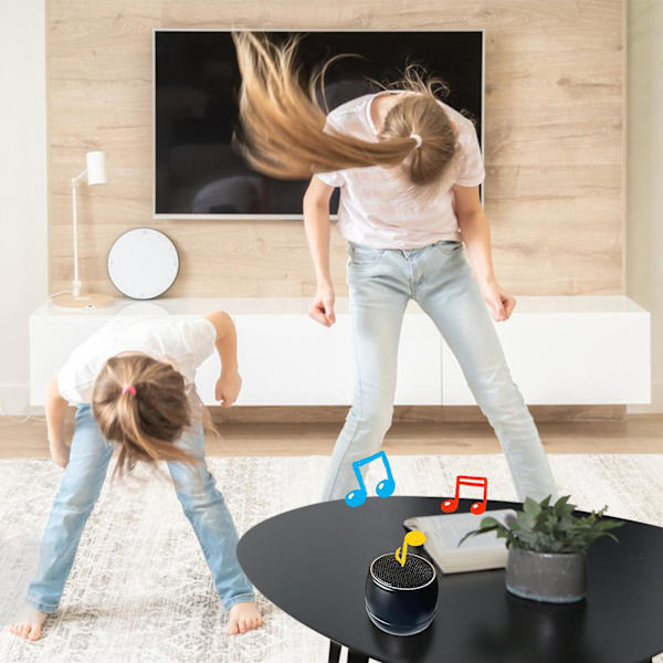Ny F10 Bluetooth Audio Mini Hemma Utomhus Hög Volym Liten Stålkanoner Trådlös Kopplad Röst Högtalare（Svart）