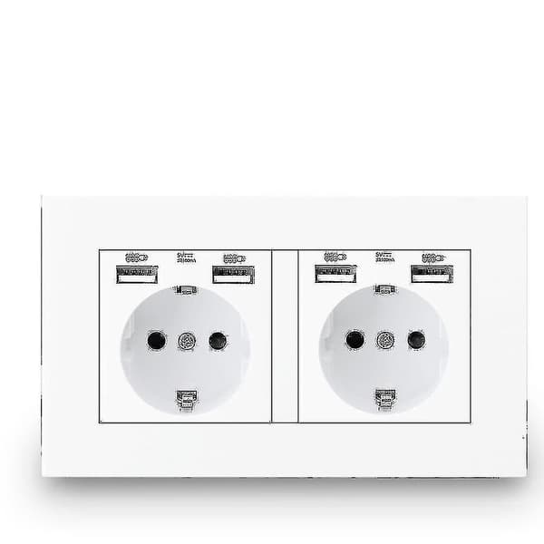 16a Usb-uttag - Dubbel ram vägguttag