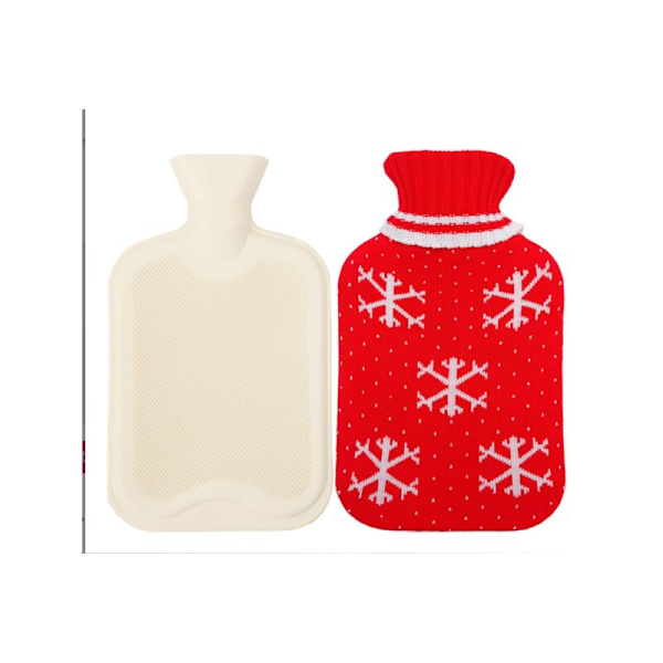 Termos med lock i gummi Termos med avtagbart och tvättbart stickat lock Ger värme och komfort, - Fem röda snöflingor 500ml