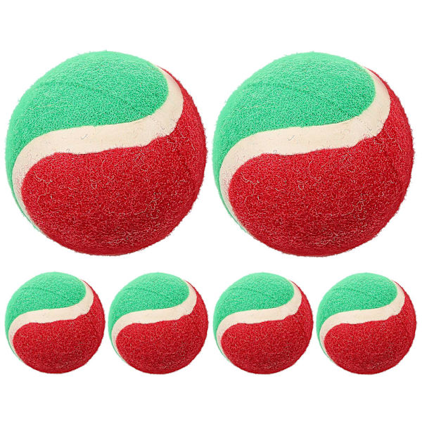 Tennisboll för hundar, studsande boll, husdjursleksak, tuggboll för små hundar, tandleksak (6,50 x 6,50 x 6,50 cm, flerfärgad)