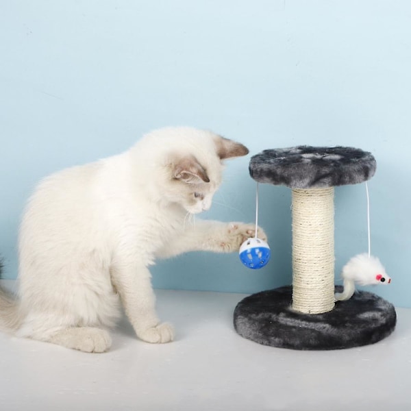 Katt leksak, klösträd, katt klätterträd robust ullgarn flerskiktsplattform perfekt för aktiva kattungar säker katt leksak (Curry)