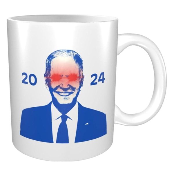 Mørk Brandon Biden 2024 Kaffe Kopp, Stem Biden Kopp (Hvit)