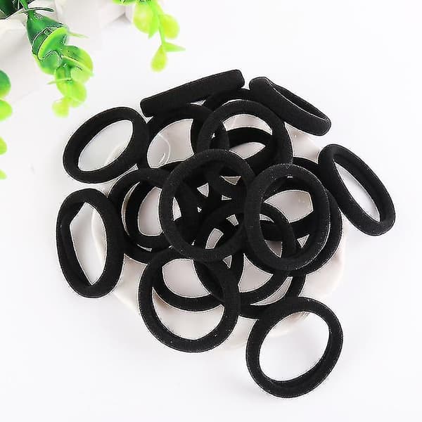 Svart elastiskt tyghårband Scrunchie hårslips ringrep