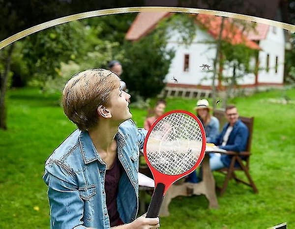 Elektrisk flug- och myggsmällracket, röd