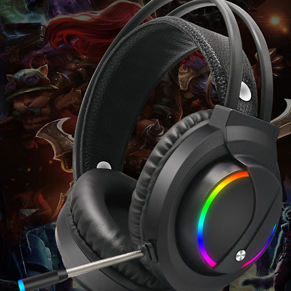 Spelheadset Rgb Bakgrundsbelysning Surroundljud Headset 3.5 Trådbundet Spelheadset (Utan Förpackning)