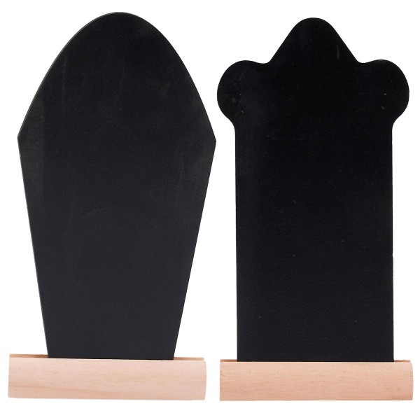 2 delar påskgravsten Dubbelsidig svart tavla prydnad gravsten med sockel (14,7 x 6,3 cm, som visas på bilden)