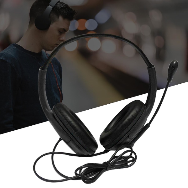 3,5 mm Universal kablet hodetelefon Hodemontert Gaming Headset med høy klarhet Mikrofon for datamaskin（Blå）