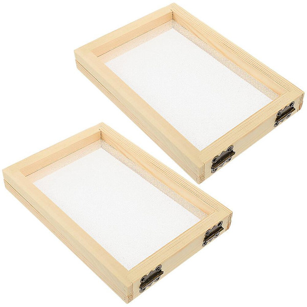 2 stk. træpapirramme DIY papir træramme DIY rammepapirskærm (18X12,5CM, som vist på billedet)