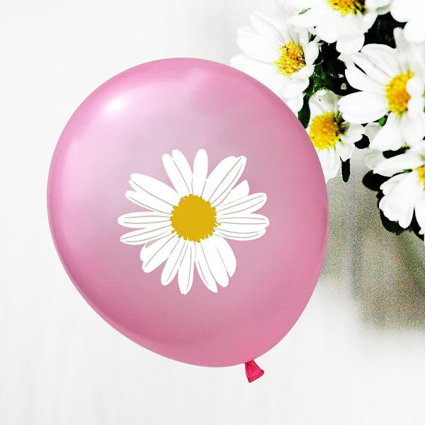 Bedårande Daisy-ballonger, färgglada latexballonger för fester med 12 tum runda, livfulla färgglada ballonger för alla firanden eller evenemang (Blå (2 st))