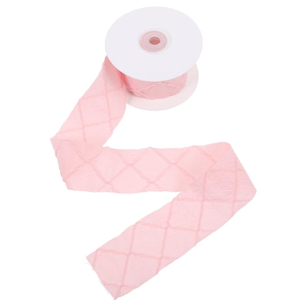 1 rull DIY-sløyfebånd gaveinnpakningsbånd klær dusk dekorasjon blomsterinnpakningsbånd (900.00X4.50X0.10CM, rosa)