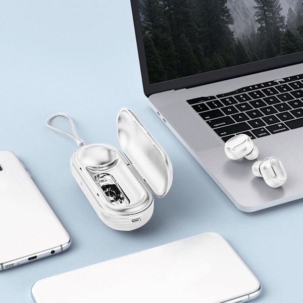 2 i 1 trådlöst Bluetooth-headset och högtalare, Bluetooth.2 brusreducerande hörlurar för sport/arbete/utomhus 20240845（Vit）