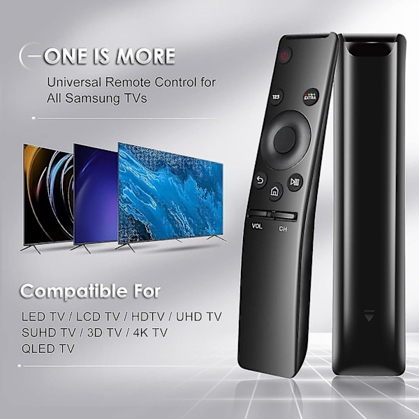 Universalfjärrkontroll för Samsung TV, ersättningsfjärrkontroll för Samsung TV-apparater, Bn59-01259e för Samsung LCD LED QLED HDTV 4k 3d TV-apparater