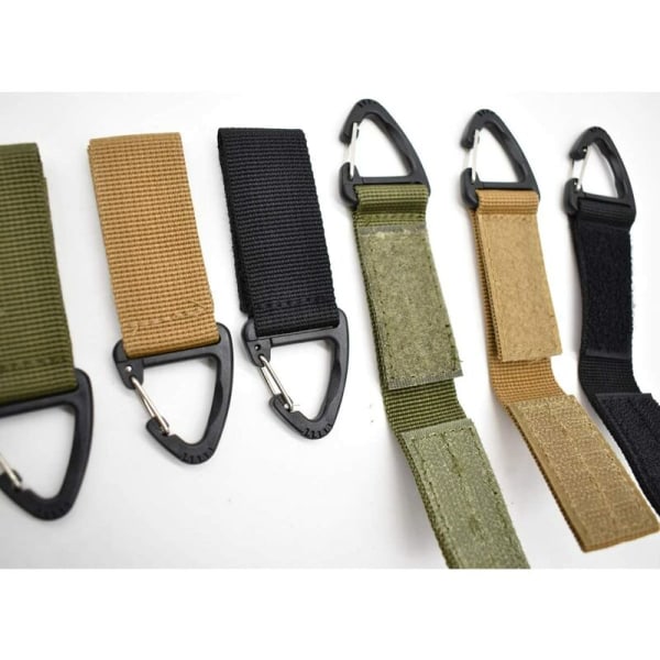 Nylon taktiska karbinhakar - Multifunktionsnyckelring för utomhusaktiviteter (6 stycken, 3 färger)