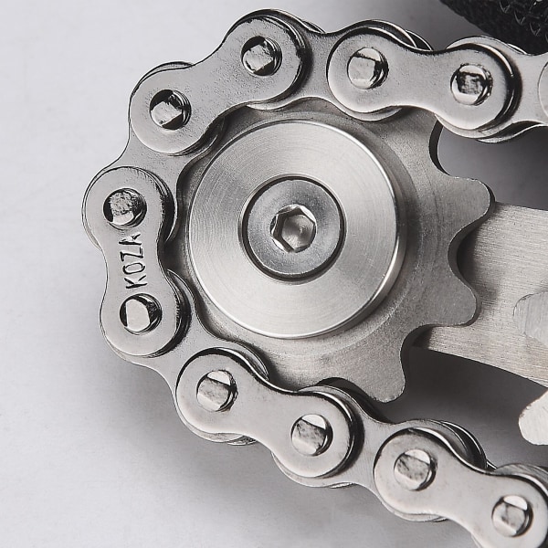 Cykelkæde Gear Fidget Spinner Metal Tandhjul Høj kvalitet Rustfrit Stål Nyhed Legetøj 5 X 5 X 3 Cm Holdbar Gyro（sølvsort）