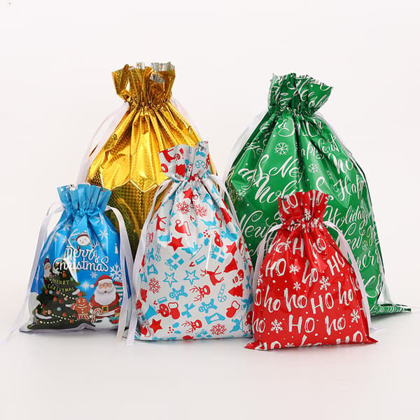 Ny julgåva presentpåse Dragsnöre presentpåse Jul presentpåse Jul presentpåse