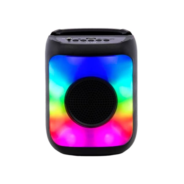 Party Subwoofer Bluetooth högtalare Bärbar utomhushögtalare Bluetooth trådlöst ljud med blandade färgljus（svart）