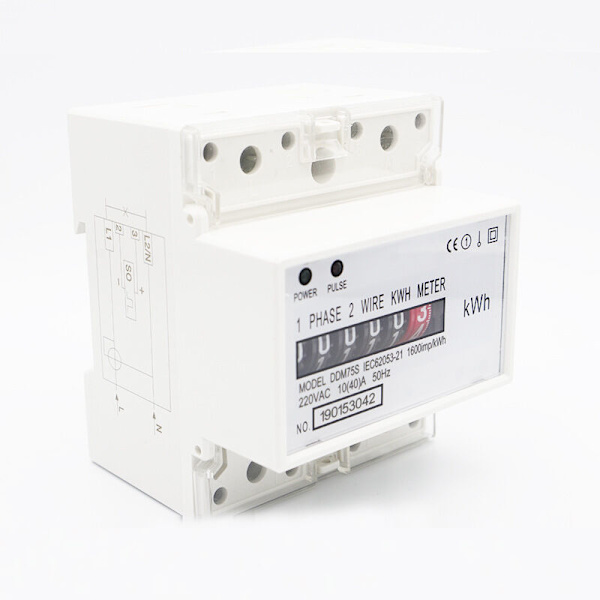 4P enfas elektrisk mätare skena bord DDM75S, 15(60)A