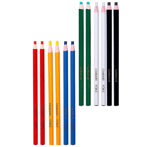 12-pack med färgglada kritor, ritkritor, no-cut kritor, avdragbara kritor (16,5X1X1CM, flerfärgad)