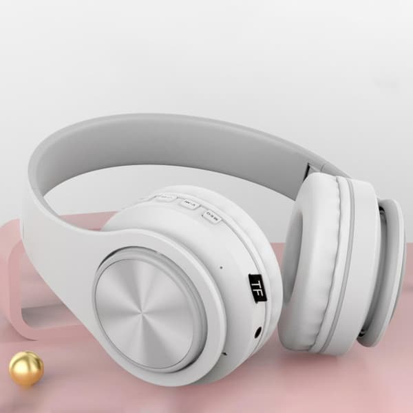 Headset Bluetooth-hörlurar brusreducerande insticksstereo trådlöst headset vit（vit）